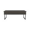 Kaskade Lift Top Coffee Table; Two Legs; Two Shelves -Espresso / Black