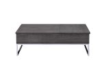 Iban - Coffee Table w/Lift Top; Gray Oak &amp; Chrome