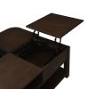 Flora 2 Piece Dark Brown MDF Lift Top Coffee and End Table Set