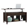 Lift Top Coffee Table Modern Furniture Hidden Compartment and Lift Tabletop Brown ( same as 13029824)