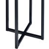Ivy 24.5 Inch Round Marble Top Accent Side Table with Metal Frame, Black