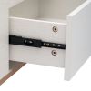 Modern Walnut & White Lift Top Coffee Table Multifunctional Table with Drawers & Shelves