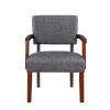 Fabric Accent Chair Set of 2 with Round Wood Table, Decorative Slipper Chair Vanity Chair for Bedroom Home Office, Corner Side Chair