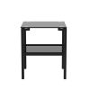 Set of 2, Glass two layer tea table, small round table, bedroom corner table, living room side table,Black