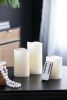 Set of 3 Ivory LED Candles with Remote Timer, L:D3X6" M:D3X5" S:D3X4"
