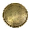 12 Inch Side End Drink Table, Fancy Fluted Base, Round Top, Antique Brass