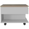 Peterson 1-Drawer 1-Shelf Lift Top Coffee Table White and Light Oak