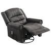 Massage Rocker Recliner Chair Rocking Chairs for Adults Oversized with USB Charge Port Soft Features a Manual Massage and Heat.GREY