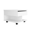 Luanda Lift Top Coffee Table; Casters; One Shelf -White
