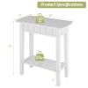 2-Tier Narrow Wood End Table with Storage Shelf for Small Spaces