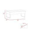 Kaskade Lift Top Coffee Table; Two Legs; Two Shelves -Espresso / Black