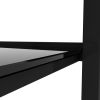 Set of 2, Glass two layer tea table, small round table, bedroom corner table, living room side table,Black