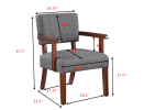 Fabric Accent Chair Set of 2 with Round Wood Table, Decorative Slipper Chair Vanity Chair for Bedroom Home Office, Corner Side Chair