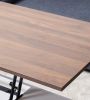 Luna White Coffee Table with Brown Walnut Finish Lift Top, 2 Drawers, and 2 Shelves