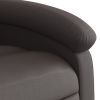Massage Recliner Chair Dark Brown Real Leather