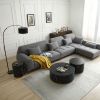 Set of 3 Black Marble Pattern Round Coffee Table side Table End Table Set for Living Room Fully Assembled