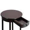 Free shipping 47x47x71CM Simple Round With Drawer Side Coffee Table Brown YJ
