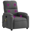 Massage Recliner Chair Dark Gray Microfiber Fabric