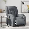 Electric Massage Recliner Chair Gray Faux Leather