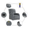 Electric Massage Recliner Chair Gray Faux Leather