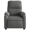 Massage Recliner Chair Dark Gray Microfiber Fabric