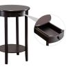 Free shipping 47x47x71CM Simple Round With Drawer Side Coffee Table Brown YJ