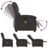 Massage Recliner Chair Dark Brown Real Leather