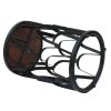 23 Inch End Side Table, Round Mango Wood Top, Lattice Cut Out Iron Frame, Brown, Black