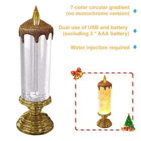1pc Christmas Colorful Dream Crystal Candle Light LED Glitter Flameless Candles 7 Color Changing Romantic Light Party Home Decor (Ships From: CN)