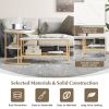 Nesting Coffee Table with Extra Storage Shelf for Living Room