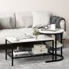 Nesting Coffee Table with Extra Storage Shelf for Living Room