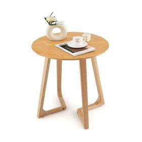 Round End Table Sofa Side Table for Indoor & Outdoor (Color: Natural)