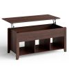 Wood Lift Top Coffee Table with Storage Lower Shelf