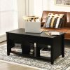 Wood Lift Top Coffee Table with Storage Lower Shelf