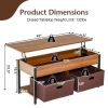 Lift Top Coffee Table with Drawers and Hidden Compartment