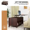 Wood Lift Top Coffee Table with Storage Lower Shelf