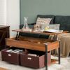 Lift Top Coffee Table with Drawers and Hidden Compartment