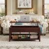 Wood Lift Top Coffee Table with Storage Lower Shelf