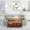 Lift Top Coffee Table with Drawers and Hidden Compartment