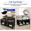 Wood Lift Top Coffee Table with Storage Lower Shelf