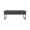Lift Top Coffee Table Wuzz, Two Legs, Two Shelves, Carbon Espresso / Black Wengue Finish