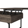 Lift Top Coffee Table With Drawer Vezu, Dark Walnut Finish