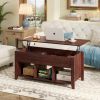 Wood Lift Top Coffee Table with Storage Lower Shelf
