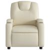 Massage Recliner Chair Cream Faux Leather