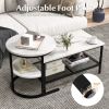Nesting Coffee Table with Extra Storage Shelf for Living Room