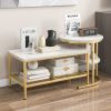 Nesting Coffee Table with Extra Storage Shelf for Living Room