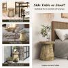 Outdoor Yard Or Living Room Side Table with Wood Grain