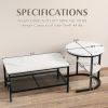 Nesting Coffee Table with Extra Storage Shelf for Living Room