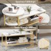 Nesting Coffee Table with Extra Storage Shelf for Living Room