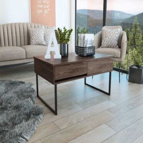 Lift Top Coffee Table With Drawer Vezu, Dark Walnut Finish (Color: Dark Walnut)